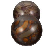 LALADEFIEE 2 pièces Balles de Massage pour Mains Boules Lisses Pierre Portable Relaxation et Exercice des Doigts et Mains Accessoire de Fitness et Décoration