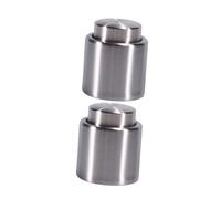 LALADEFIEE 2 pièces Bouchon à Vin Acier Inoxydable Bouchon de Bouteille Étanche pour Vin Mousseux et Cava Maintien Fraîcheur avec Fermeture Hermétique Petit Format Argenté