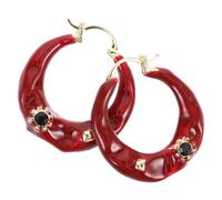 LALADEFIEE 2 pièces Boucles Oreilles Créoles Rouges Légères Alliage pour Femme Design Vintage Élégant Petites Boucles Oreilles Mode pour Fille Bijoux Confortables Au Style Rétro