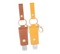 LALADEFIEE 2 pièces Bouteille de Voyage avec Étui Cuir PU Porte Clé Pratique pour Gel Flacon Rechargeable pour Cosmétiques et Couleur Aléatoire Couleur Aléatoire Couleur Aléatoire