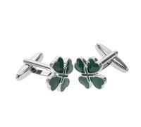LALADEFIEE 2 Pièces Boutons de Manchette Cœur Irlandais Vert Homme Émaillé Élégants Bijoux pour Mariage Fête Saint Patrick et Événements