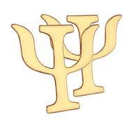 LALADEFIEE 2 pièces Broches Créatives Psychologie Alliage Épingles Rétro Lettres Grecques pour Vêtements Chapeaux et Accessoires Unisexes