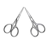 LALADEFIEE 2 pièces Ciseaux de Toilettage Acier Inoxydable Ciseaux de Coupe Précis pour Sourcils Barbe et Moustache avec Lames Pointues et Arrondies Sûrs et Multifonctions pour Hommes