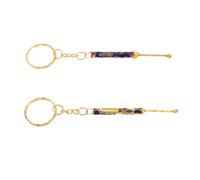 LALADEFIEE 2 Pièces Kit D'outils Portable pour L'extraction du Cérumen en Émail avec Porte-clés Élégant, Cuillère Réutilisable pour Nettoyer les Oreilles Bureau Voyage