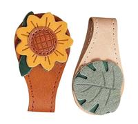 LALADEFIEE 2 Pièces Marque-page Magnétique, Marque-page de Jardinage en Cuir Pu et Aimant, Tournesol et Feuille, pour Agenda et Carnet, Présent pour Hommes et Femmes