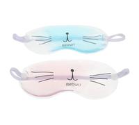 LALADEFIEE 2 pièces Masque Gel Refroidissant pour Yeux avec Bande Élastique Confortable Réutilisable Relaxant et Apaisant pour Sommeil et Fatigue Oculaire Cache-yeux Transparent Bleu et Rose