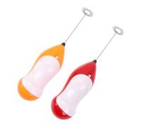 LALADEFIEE 2 pièces Mini Électrique Portable Batteur à Œufs et Mousseur à Lait sans Piles Accessoire de Cuisine Pratique et Sûr pour Maison Mélangeur Manuel sans Batterie Couleur Aléatoire