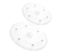 LALADEFIEE 2 pièces Plateau Tournant Transparent Plastique Plateau Rotatif et Silencieux Support Affichage Compact pour Cuisine et Maison