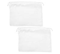 LALADEFIEE 2 pièces Pochon Satin Blanc Élégant Lot Rangement avec Cordon Coulissant pour Protection Bijoux Maquillage et Voyage