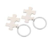 LALADEFIEE 2 pièces Porte Clés Couples Puzzle Acier Inoxydable Saint Valentin et Unique pour
