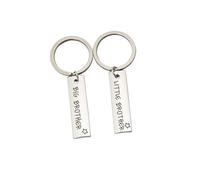 LALADEFIEE 2 Pièces Porte-clés Métal Lettres Simples Grand Frère et Petit Frère Décoration Créative pour Clés Cadeau Famille Élégant