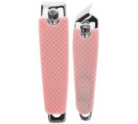 LALADEFIEE 2 Pièces Set Manucure Pédicure Coupe Ongles Acier avec Protection Silicone Pince Ongles Professionnel Anti-dérapant et Encarnés Outils Précis pour Soins des Mains