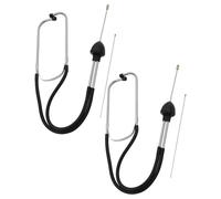 LALADEFIEE 2 Pièces Stéthoscope Mécanique Noir en Acier Inoxydable et Caoutchouc pour Détection Bruit Moteur, Réparation D'urgence Routière et Inspection Motos Voitures