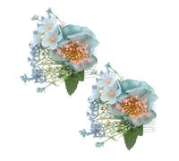 LALADEFIEE 2 Pièces Tropical Hawaiian Flower Hair Clips Lightweight Side Combs For Women Artificial Plumeria And Hibiscus Silk Hairpiece For Chignon Bun Wedding And Luau Party