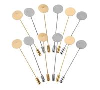 LALADEFIEE 20 ensembles Set de Épingles à Revers Cuivre avec Plateau Rond Accessoires DIY pour Création de Bijoux et Broches Pin Doré pour Décoration et Customisation