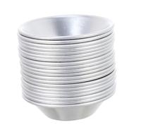 LALADEFIEE 20 pièces Lot de Moules Tartelettes Alliage Aluminium Antiadhésifs Moules Barquette pour Pâtisserie Maison et Professionnelle Faciles à Nettoyer et Adaptés pour Gâteaux Puddings