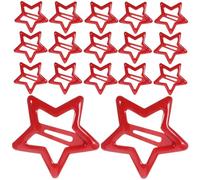 LALADEFIEE 20 pièces Lot de Pinces à Cheveux Étoiles Métalliques Petites Légères pour Femmes et Filles Accessoires Coiffure Ans Rouge