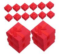 LALADEFIEE 24 pièces Lot de Boîtes à Bijoux Carton avec Nœud Coffrets Carrés pour Bagues Boucles Oreilles et Pendentifs Boîte Élégante pour Hommes et Femmes