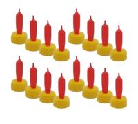 LALADEFIEE 24 Pièces Tétine pour Agneau en Caoutchouc Rouge Bouteille en Plastique, Installation Rapide et Succion Facile pour L'alimentation la Ferme des Veaux et Chiots -nés