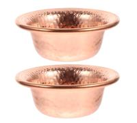 LALADEFIEE 2pcs Coupe Bouddha en Cuivre Pur Martelé, 7cm, Résistante Rouille, Tasse D'offrande pour Temple, Style Rétro et Léger pour Contemplation