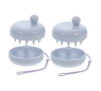 LALADEFIEE 2pièces Brosse à Cheveux Silicone Avec Couvercle Détachable Et Sangle De Suspension Brosse De Massage Du Chevelu Pour Lavage Doux Et Exfoliation