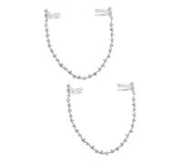 LALADEFIEE 2pièces Peigne à Cheveux De Mariage Chaîne De Rhinestones Accessoire Élégant Pour Mariée Décoration De Tête Chic Et