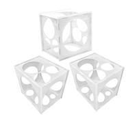 LALADEFIEE 3 pièces Boîte de Mesure Transparente pour Ballons Cube de Dimensionnement Précis pour Arches et Colonnes de Fête Outil de Mesure Compatible pour Décoration Mariage Anniversaire