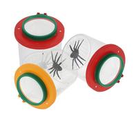 LALADEFIEE 3 pièces Boîte Observation Insectes avec Loupe Jeu Exploration Naturel pour Garçon Fille Contenants Grossissants Rouge et Jaune Outil Éducatif pour Apprendre la Science Plein Air