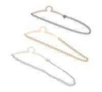 LALADEFIEE 3 pièces Chaîne de Cravate Cuivre pour Hommes Accessoires Mariage et Affaires Clips Col Élégants et Résistants pour Costumes Formels