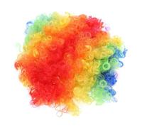 LALADEFIEE 3 Pièces Déguisement Clown avec Perruque Colorée Nez en Mousse et Mitaines Blanches Accessoires Costume Amusant pour Carnaval et Fête Halloween