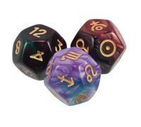 LALADEFIEE 3 pièces Dés à Faces Astrologiques Numérotés pour Jeux de Tarot et Divination de Dés Zodiacaux pour Apprentissage et Lecture des Signes