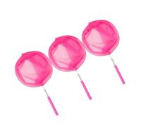 LALADEFIEE 3 pièces Filets Télescopiques Garçon Fille Filets de Insectes Extensibles Acier Inoxydable Outils de Plein Air pour Jeux Jardin Poignée Antidérapante Rose
