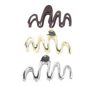 LALADEFIEE 3 Pièces Pince Cheveux Ondulée Métal Taille L Barrette Antidérapante pour Cheveux Épais et Fins Accessoire Créatif pour Filles et Adolescentes Jolie Coiffure pour Toutes