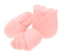 LALADEFIEE 3 pièces Protège-pinceaux de Maquillage Silicone Rose pour Voyage Housse Anti-poussière et Étanche Organisateur Compact et Réutilisable