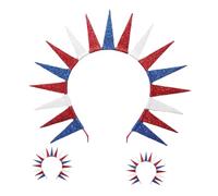 LALADEFIEE 3 Pièces Set De Bandeaux Juillet Pour Femme Accessoires De Fête Cerceau Américain Avec Décor Statue Pour Célébrations Du Jour De L'indépendance Et Memorial Day