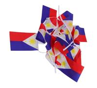 LALADEFIEE 30 Pièces Guirlande Fanions Philippines en Polyester Triangulaire Préassemblée Finition Bord Renforcé pour Décoration Patriotique Lors de Fêtes et Événements