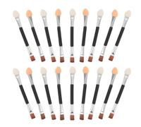 LALADEFIEE 30 Pinceaux à Paupières Double Embout en Tube Aluminium Argenté Applicateurs Biseautés pour Sourcils et Fard à Paupières Embouts en Coton Latex Doux Set Maquillage Compact
