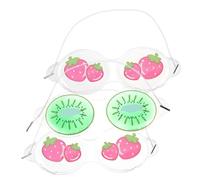 LALADEFIEE 3pièces Masque Pour Yeux Refroidissant Patchs Oculaires Réutilisables Gel Pour Garçon Fille Masques De Mignons Série De Fruits Au Concombre