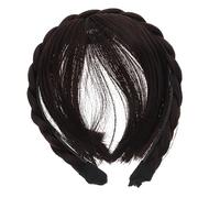 LALADEFIEE 3pièces Perruque Synthétique Avec Frange Et Bandeau Ajustable Pour Femme Foncé Look Naturel Confort Quotidien Pour Fêtes Et Cosplay
