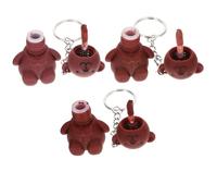 LALADEFIEE 3pièces Porte-clés Ours Et Gloss De Maquillage Mignon Lip Stain Et Texture
