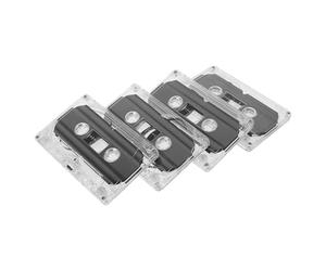 LALADEFIEE 4 Cassettes Audio Vierges pour Enregistrement avec Étui Plastique Transparent, Usage Polyvalent, Style Rétro, pour Fêtes et Anniversaires