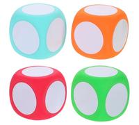 LALADEFIEE 4 Cubes en Mousse Effaçables à Sec 6cm pour Apprentissage Mathématique, Surface Inscriptible, Matériau Eva, pour Formation Professionnelle et Divertissement Familial