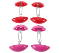 LALADEFIEE 4 Paires Mini Shoe Stretcher Ajustable pour Hommes et Femmes Élargisseur et Formeur Compact Plastique Lot de Rose et Rouge Protège et Agrandit Chaussures Montantes et Talons Hauts