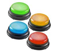 LALADEFIEE 4 pièces Buzzer de Réponse Lumineux et Sonore pour Jeux Quiz Famille Boutons de Classe pour Formation et Événements Outil Éducatif Interaction et Réactivité