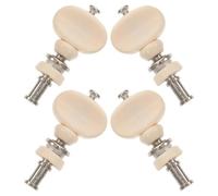 LALADEFIEE 4 Pièces de Chevilles D'accordage pour Ukulélé avec Boutons en Plastique Blanc, Mécanismes Précis en Métal, Compatibles pour Ukulélés et Autres Instruments à 4 Cordes