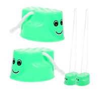 LALADEFIEE 4 pièces Échasses Garçon Fille Plastique Robustes Équilibre Parent-garçon Fille Antidérapant Motricité Extérieur Éducatif