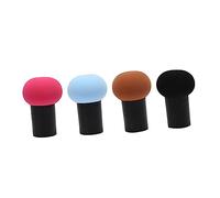 LALADEFIEE 4pcs Houppettes de Maquillage Visage en Plastique, Forme Champignon Créative, Lavables et Économes en Poudre pour Poudre Visage et Corps Couleur Aléatoire