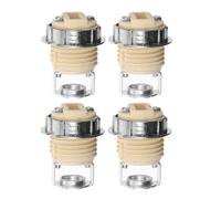 LALADEFIEE 4pièces Douille Céramique Support Complet à Filetage Intégral pour Ampoules Halogènes et LED Remplacement Sécurisé pour Éclairage Intérieur Polyvalent