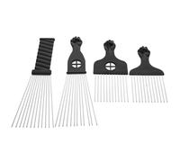 LALADEFIEE 4pièces Peigne Démêlant Métallique Pour Cheveux Crépus De Peignes Acier Inoxydable Pour Coiffure Et Massage Chevelu