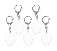 LALADEFIEE 5 Pièces Boîtier Porte-médiators Transparent avec Porte-clés Étui Organisateur Compact pour Médiators de Guitare Acoustique et Électrique Protection Résistante et Stockage Facile